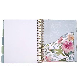 Recipe book spiral watercolour blossoms