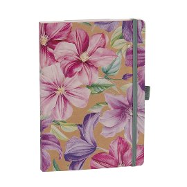Notebook DIN A5 ORGANICS kraft paper clematis blossoms