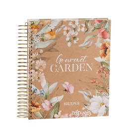 Recipe book spiral kraft paper Finest blossoms Gourmet garden