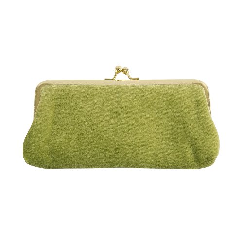 Cosmetic bag clip velvet glow green