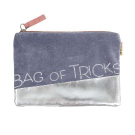 Cosmetic bag velvet bag of tricks dove blue