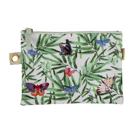 Cosmetic bag butterfly bamboo green
