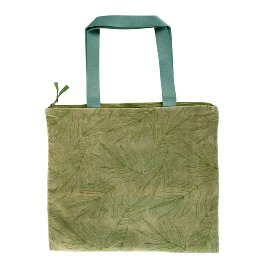 Shopper Samt Blätter Grün