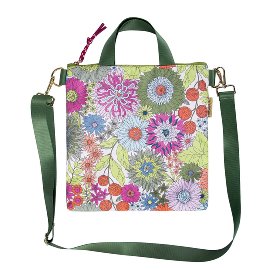 Crossover Bag flowers green