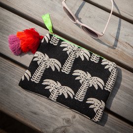 MAJOIE cosmetic bag woven palm trees
