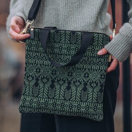 MAJOIE crossover bag woven black green