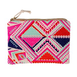 MAJOIE cosmetic bag woven Ibiza pink