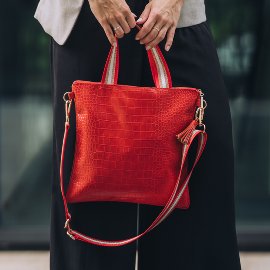 MAJOIE crossover bag croc red