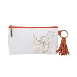 MAJOIE cosmetic bag stand up octopus white