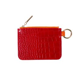 MAJOIE cosmetic bag mini croc red