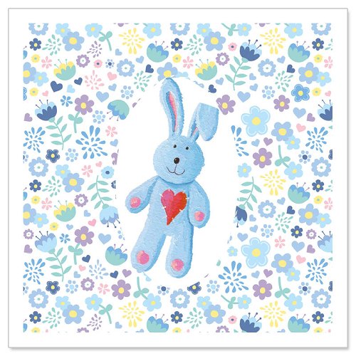 Minikarte Baby Häschen bleu