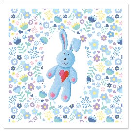 Minikarte Baby Häschen bleu