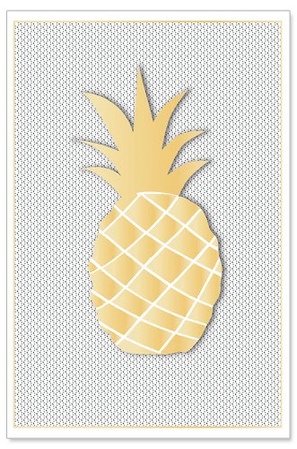 Geburtstagskarte Streifen Ananas Gold