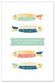 Konfirmationskarte Fische