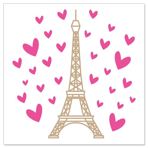 Minikarte Eiffelturm Herzchen
