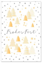 Weihnachtskarte Tannen Glitter Spruch Frohes Fest