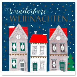 Minikarte Weihnachtsdorf Spruch Wunderbare Weihnachten