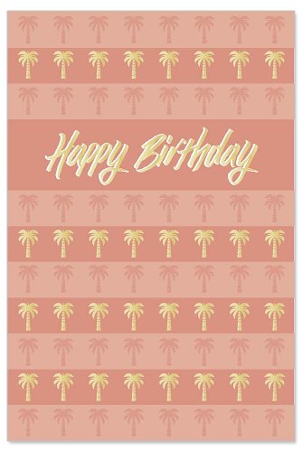Geburtstagskarte Palmen Spruch Happy Birthday