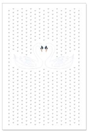 Wedding card swans