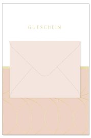 Karte Gutschein mit Kuvert Rosé