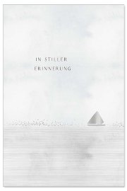 Mourning card sailboat In stiller Erinnerung