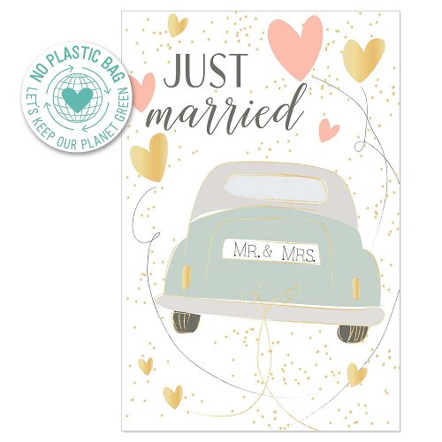 Greeting card wedding just married