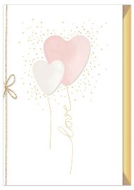 Hochzeitskarte Herzen Luftballons Love