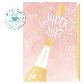 Greeting card champagne bottle