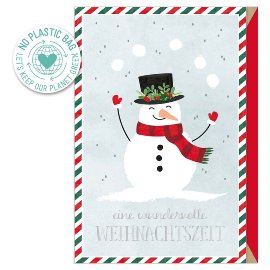 Christmas card wundervolle Weihnachtszeit snowman