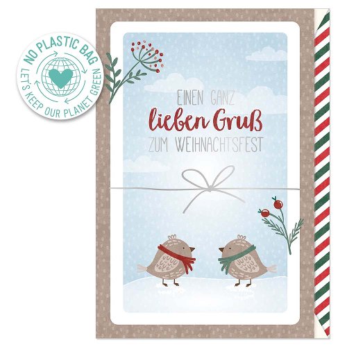 Christmas card Weihnachtsgruß birds