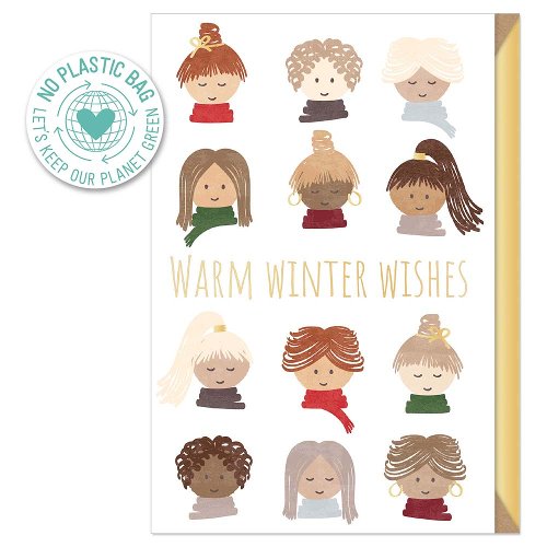 Christmas card warm winter wishes children