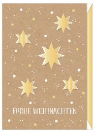 Christmas card Frohe Weihnachten stars