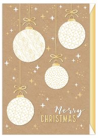 Christmas card Merry Christmas baubles
