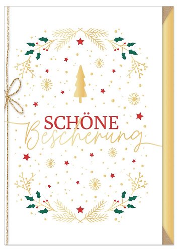 Christmas card Schöne Bescherung bow