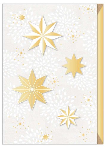 Weihnachtskarte Sterne 3D Gold