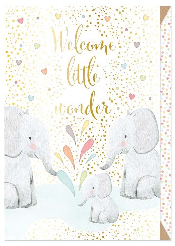 Card baby elephants welcome little wonder
