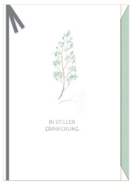 Mourning card leaf Spruch In stiller Erinnerung