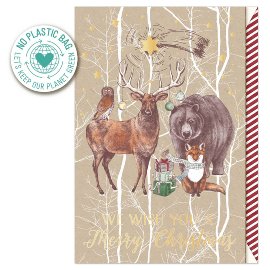 Christmas card forest animals