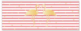 Grußkarte DIN lang Flamingo Streifen