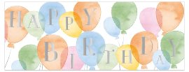 Glückwunschkarte DIN lang Happy Birthday Luftballons