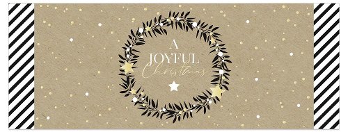 Weihnachtskarte DIN lang Joyful Christmas Kraftpapier