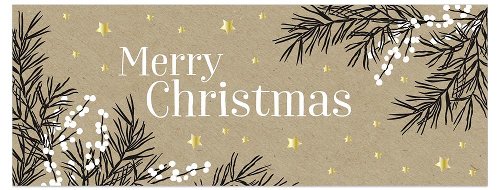 "Weihnachtskarte DIN lang Merry Christmas Tannenzweige Kraftpapier"