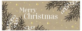 "Weihnachtskarte DIN lang Merry Christmas Tannenzweige Kraftpapier"