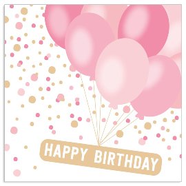 Napkin Happy Birthday balloons pink