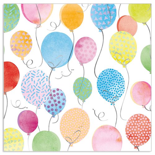 Serviette Geburtstag Ballons Multicolour