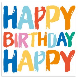 Serviette Geburtstag Happy Birthday Multicolour
