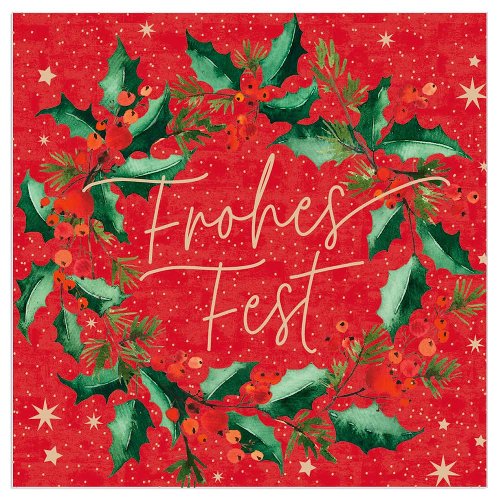 Christmas napkin Frohes Fest red
