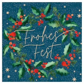 Christmas napkin Frohes Fest night blue