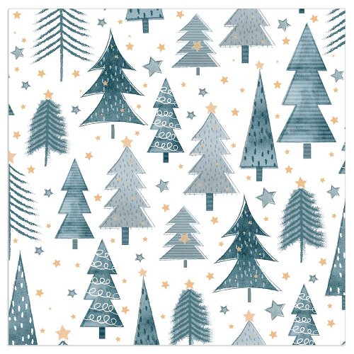 Christmas napkin trees night blue
