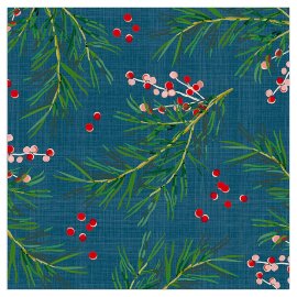 Christmas napkin berry branches night blue